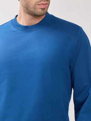 Stanwick - Slim Fit Dark Blue Crew Neck Sweater - Espanshe
