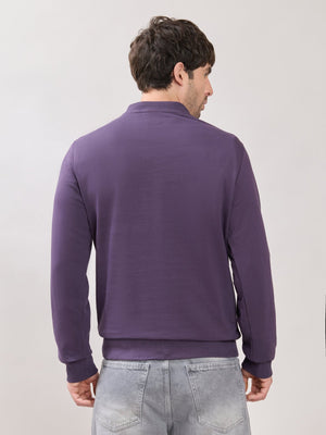 Stanwick - Slim Fit Purple Crew Neck Sweater - Espanshe