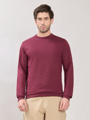 Stanwick - Slim Fit Maroon Crew Neck Sweater - Espanshe