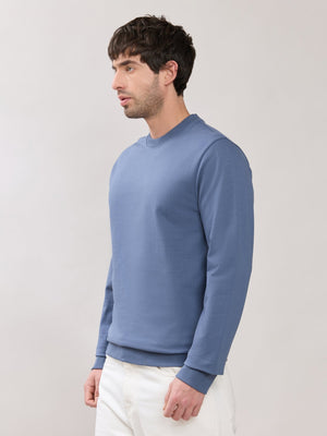 Stanwick - Slim Fit Blue Crew Neck Sweater - Espanshe