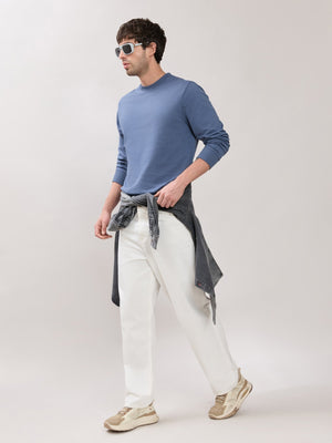 Stanwick - Slim Fit Blue Crew Neck Sweater - Espanshe