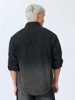 Vapor Wave - Ombre Denim Shirt - Black - Espanshe