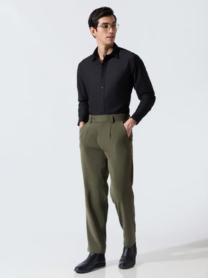 Vosha - Relaxed Fit Plain Shirt - Black - Espanshe