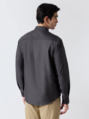 Vosha - Relaxed Fit Plain Shirt - Dark Grey - Espanshe