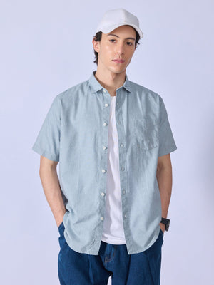 Vovomo - Half Sleeve Printed Shirt - Ocean Blue - Espanshe
