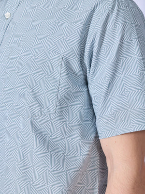 Vovomo - Half Sleeve Printed Shirt - Ocean Blue - Espanshe