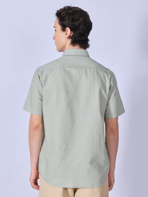 Vovomo - Half Sleeve Printed Shirt - Greyish Green - Espanshe