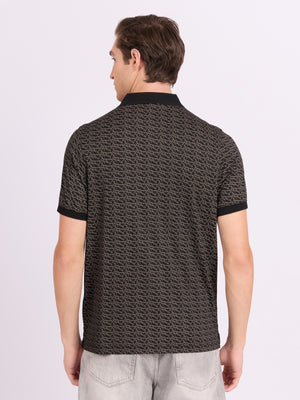 Men's Regular Printed Polo T-Shirt