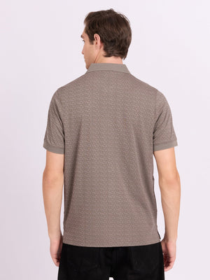 Xokeia - Regular Printed Polo T-Shirt - Brown - Espanshe