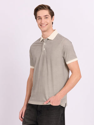 Xokeia - Regular Printed Polo T-Shirt - Light Beige - Espanshe