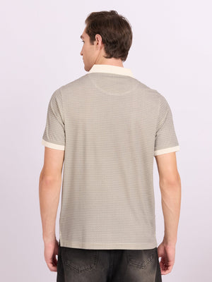 Xokeia - Regular Printed Polo T-Shirt - Light Beige - Espanshe