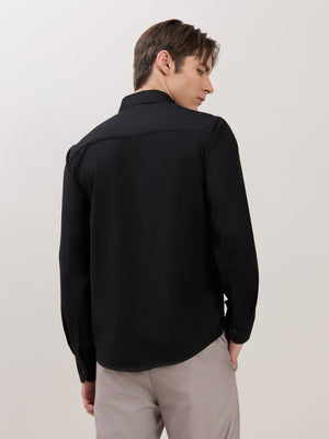 Zero - Relaxed Fit Plain Shirt - Black - Espanshe