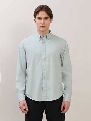 Zero - Relaxed Fit Plain Shirt - Seafoam Green - Espanshe