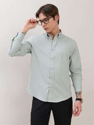 Zero - Relaxed Fit Plain Shirt - Seafoam Green - Espanshe