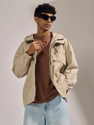 Quiterie - Hooded Jacket - Light Beige - Espanshe