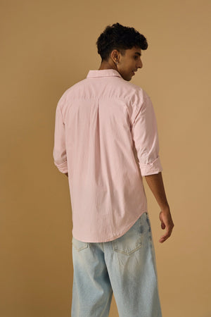Lisandra - Oversize Striped Shirt- Pink - Espanshe
