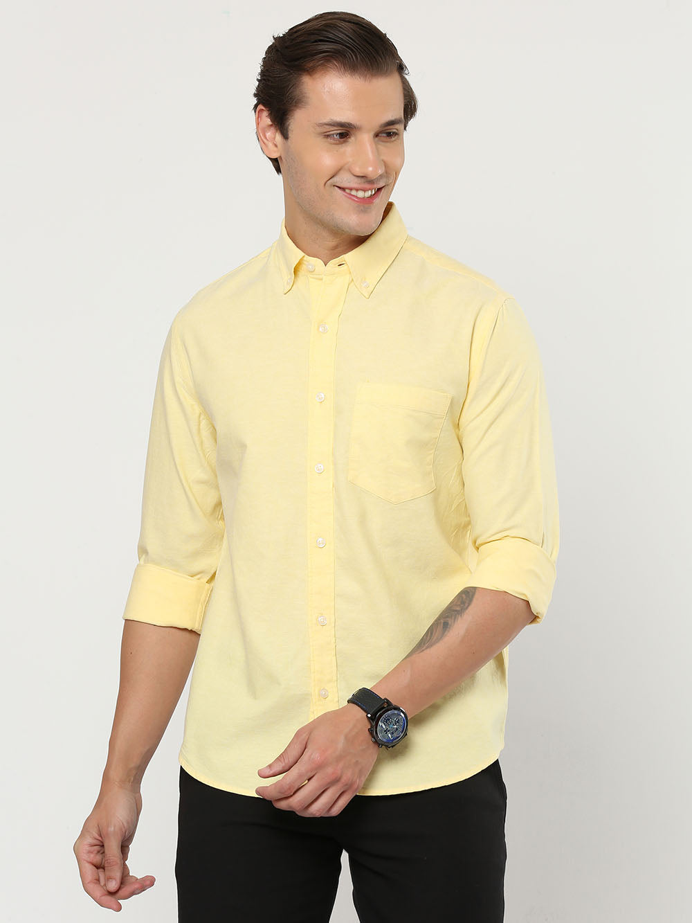 Plain yellow shirt discount mens