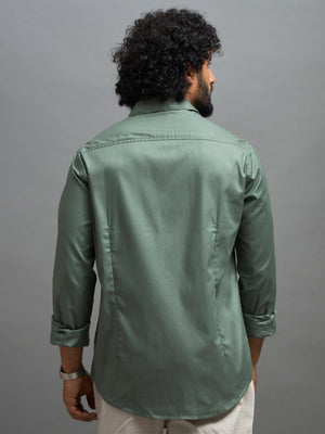 Calanthe - Giza Cotton Slim Fit Shirt - Moss Green - Espanshe