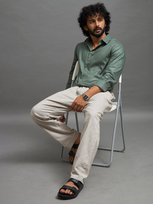 Calanthe - Giza Cotton Slim Fit Shirt - Moss Green - Espanshe