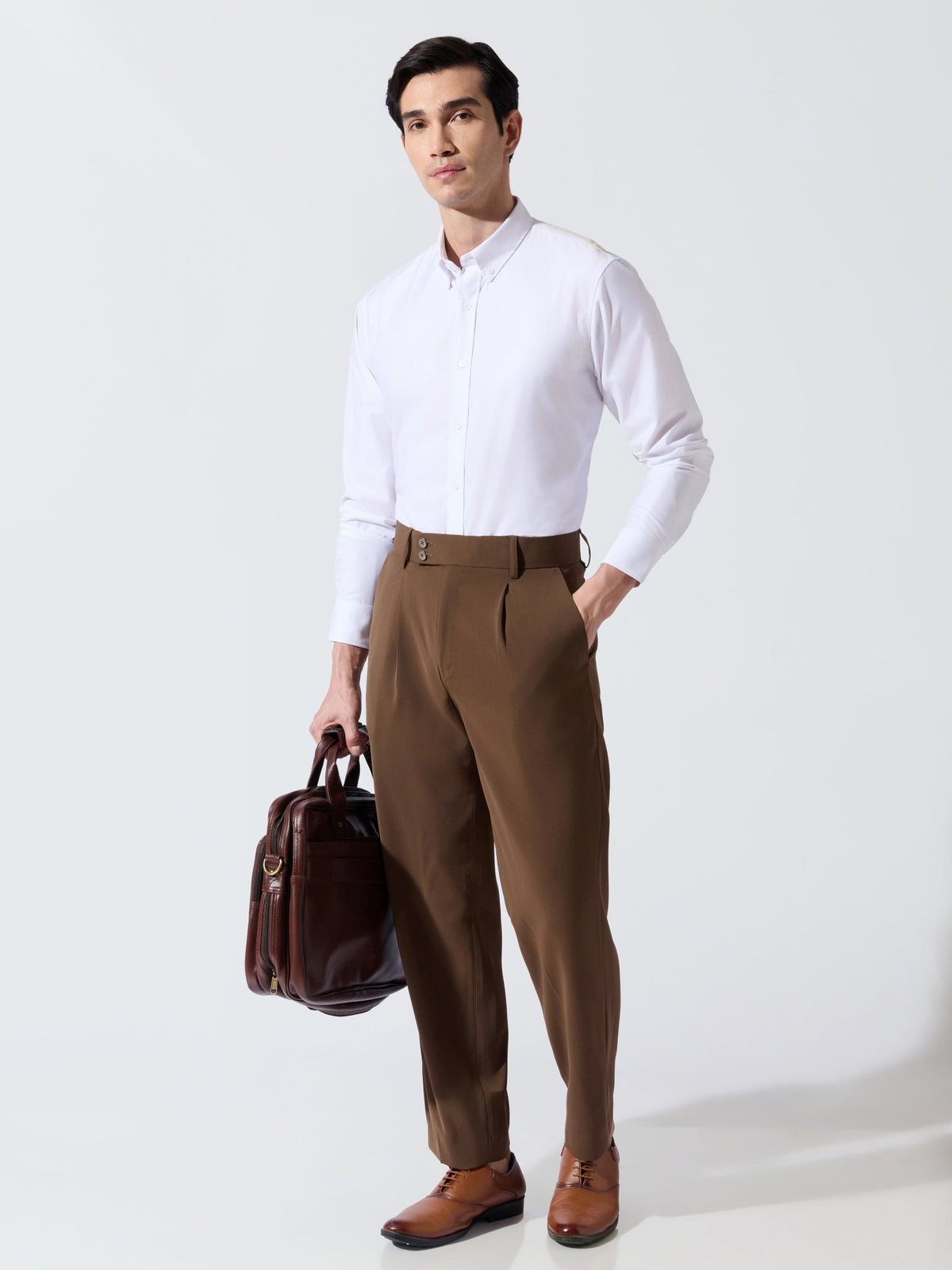 Vosha - Relaxed Fit Plain Shirt - White - Espanshe