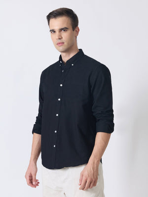 Xilipho - Relaxed Fit Oxford Shirt - Black - Espanshe