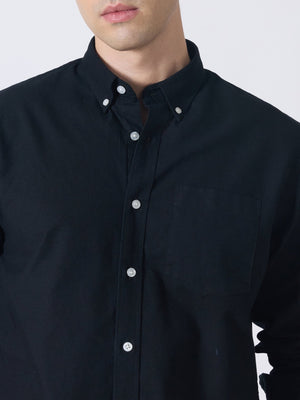 Xilipho - Relaxed Fit Oxford Shirt - Black - Espanshe