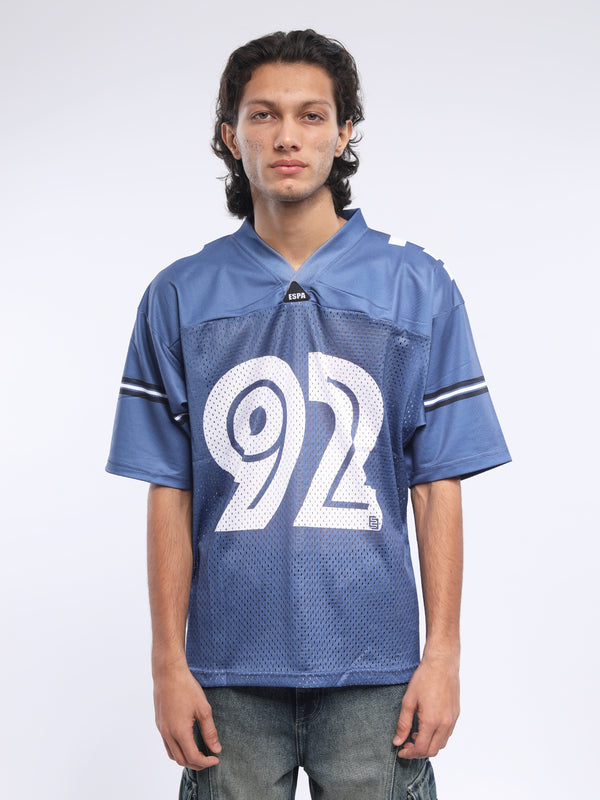 Griselda - Printed Baseball Tshirt - Denim Blue