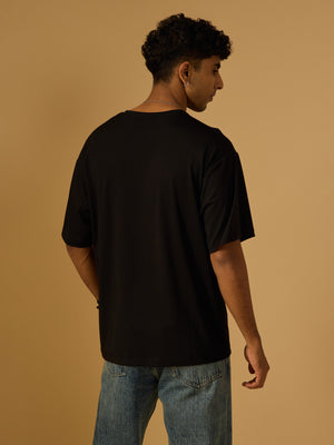 men's halfsleeve plain tshirt in peanut black