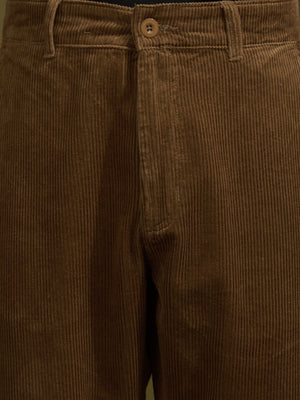 men's corduroy crop trouser in burnt cinnamon