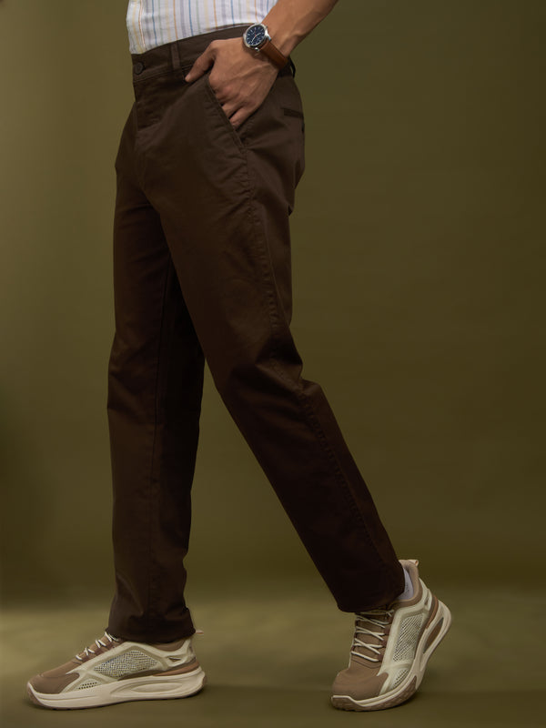 Vano - Slim Trouser - Dark Brown