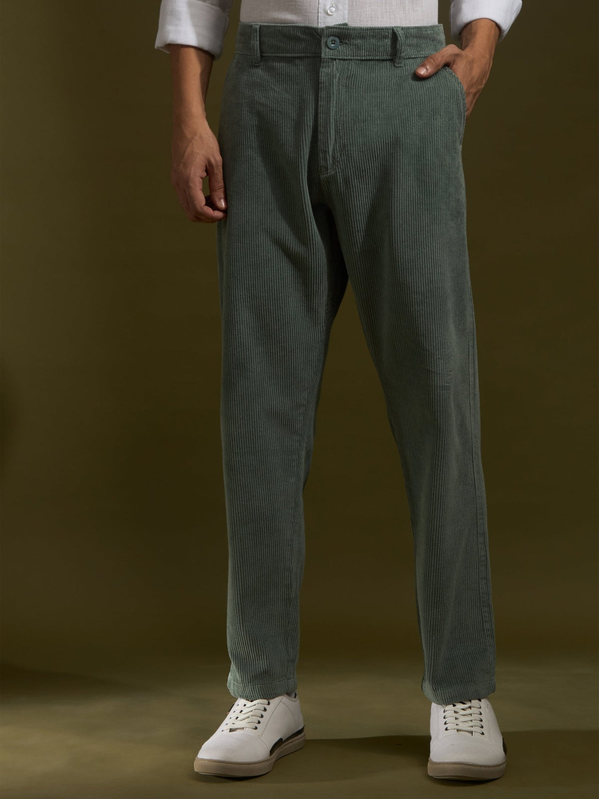 Holden - Corduroy Crop Trouser - Green - Espanshe