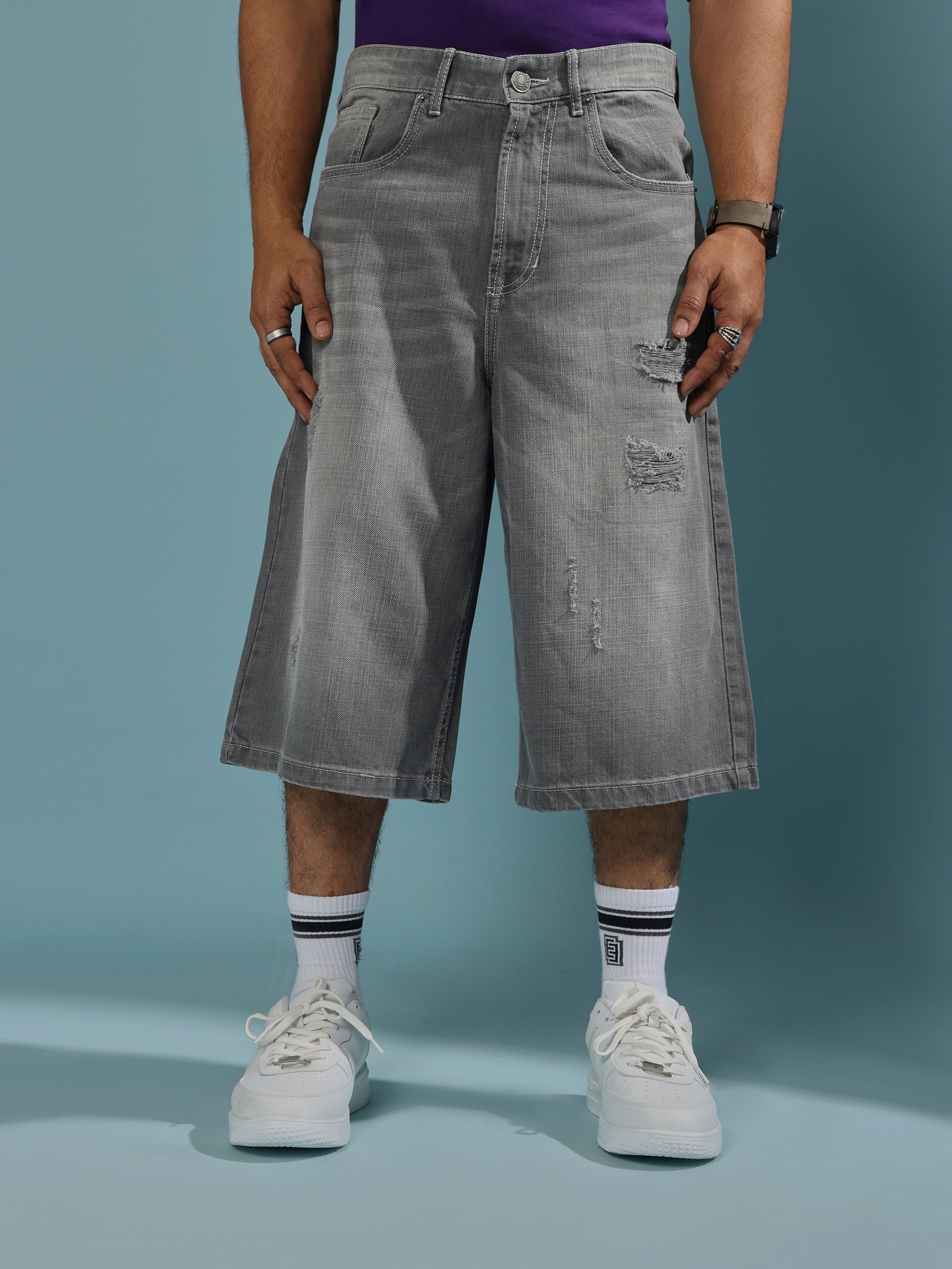 Melusine - Loose Fit Jorts - Gray – Espanshe