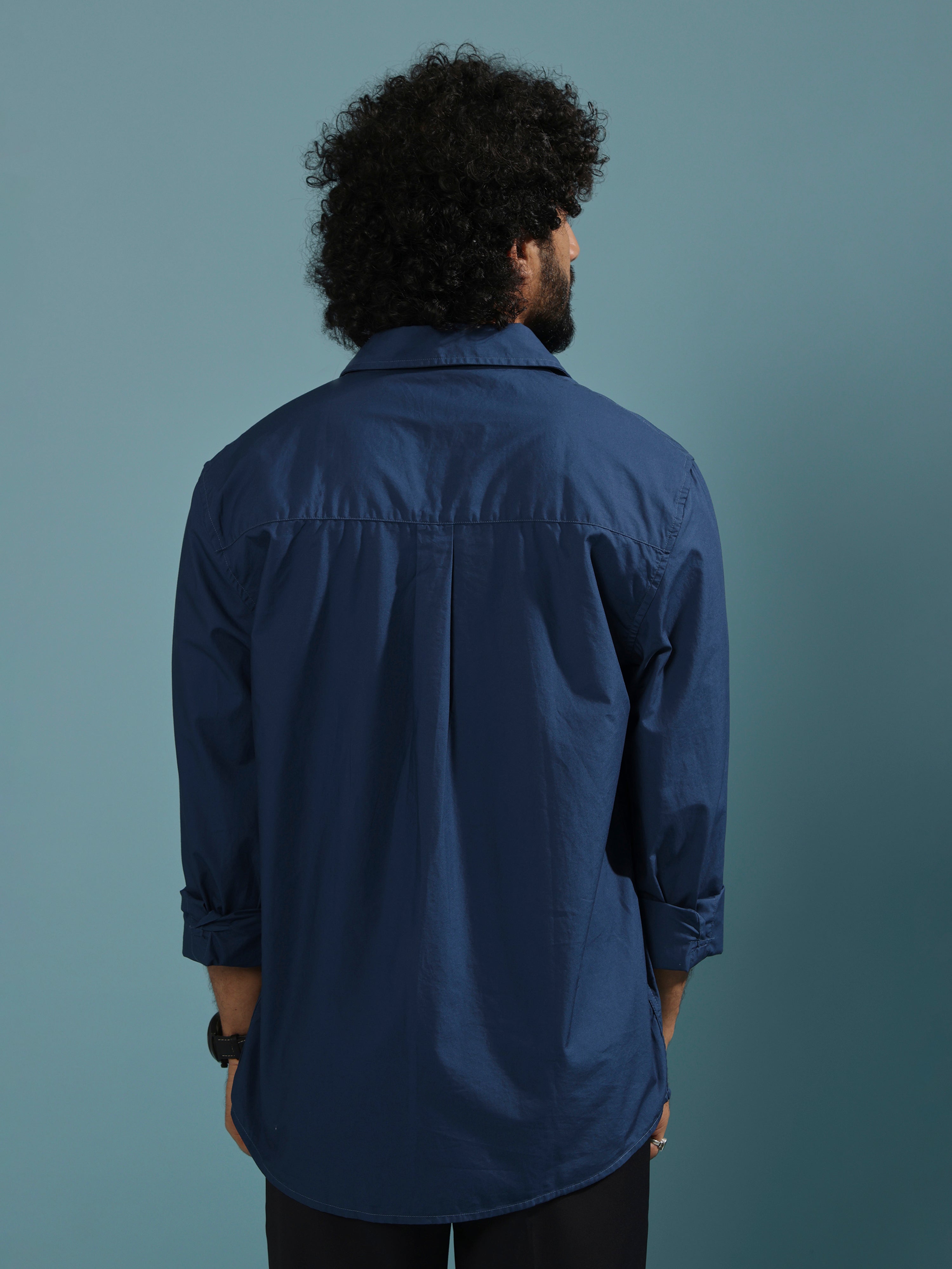 men's dark blue  full sleeve solid shirt with premium quality cotton
Men's outfit for every occassion