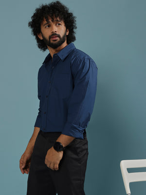 men's dark blue full sleeve solid shirt with premium quality cotton
Men's outfit for every occassion