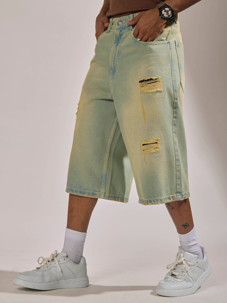 loose fit denim jorts perfect for  casual wears.
denim jorts for men
casual wear jorts for men