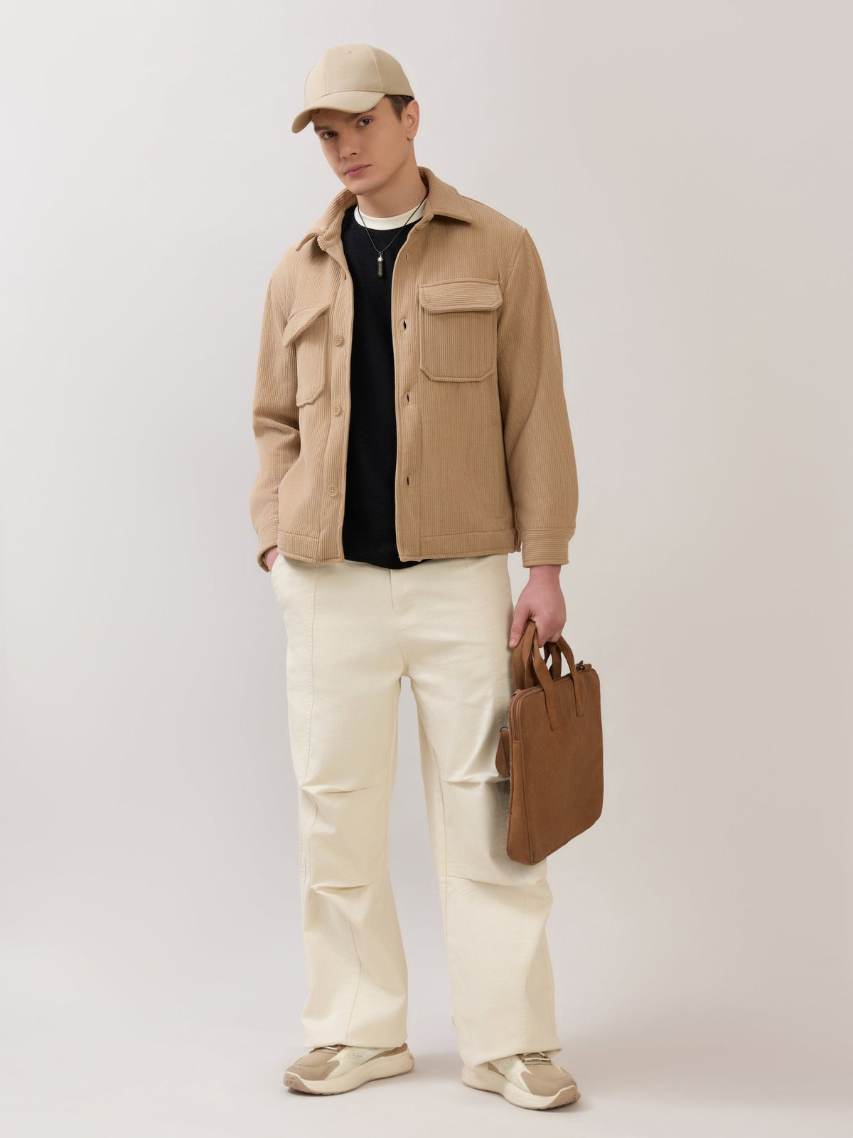 Alloy - Relaxed Corduroy Shacket - Light Brown - Espanshe