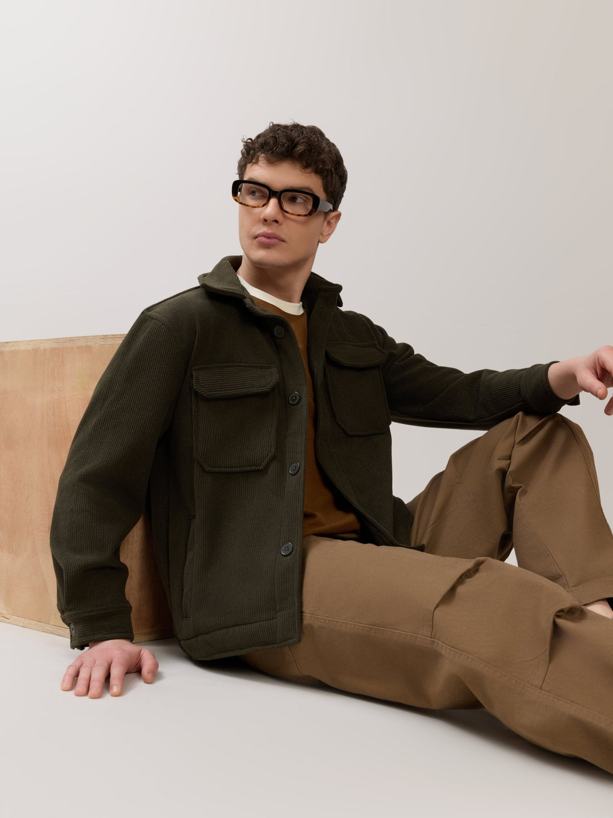 Alloy - Relaxed Corduroy Shacket - Green - Espanshe