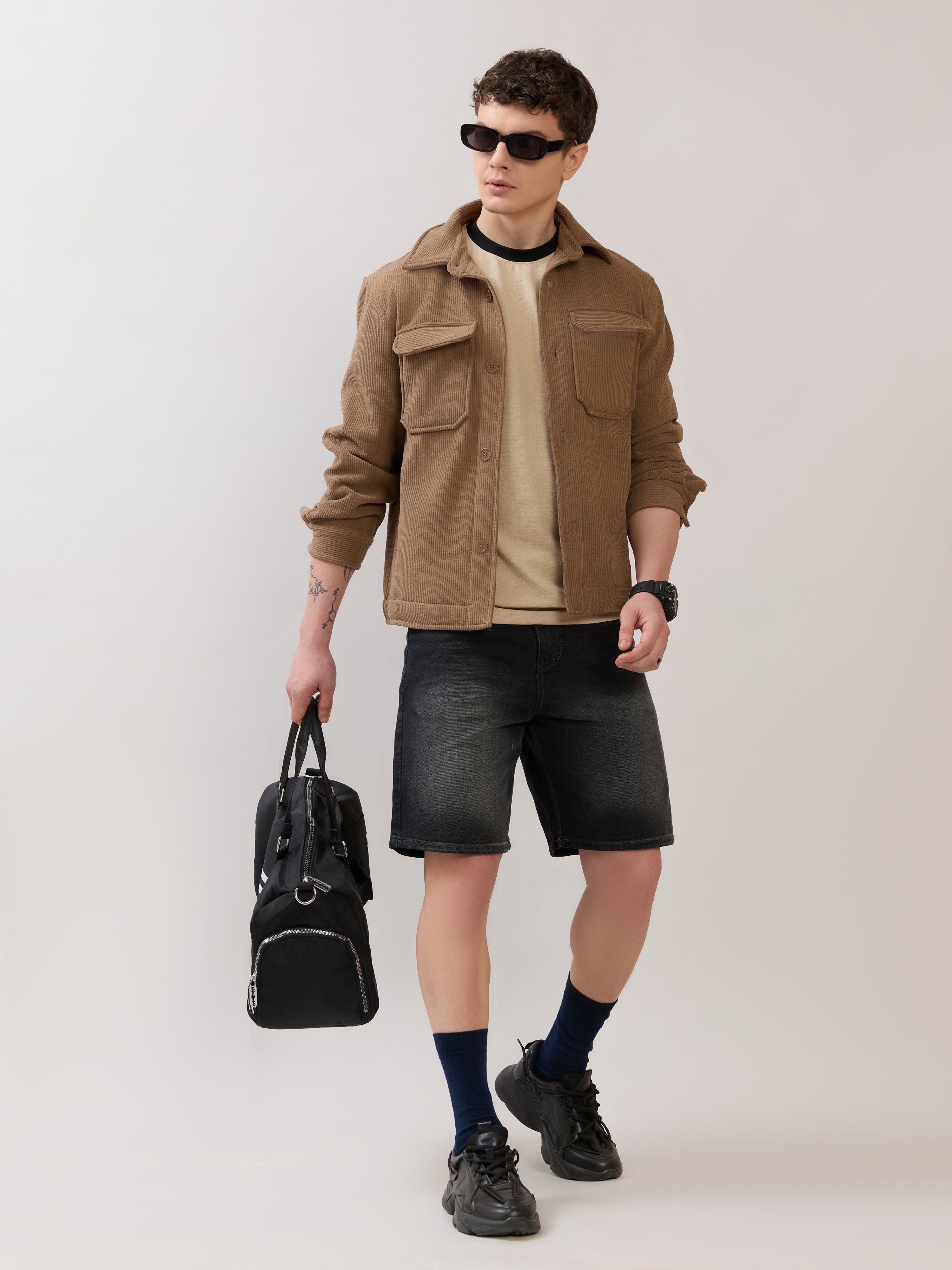 Alloy - Relaxed Corduroy Shacket - Brown