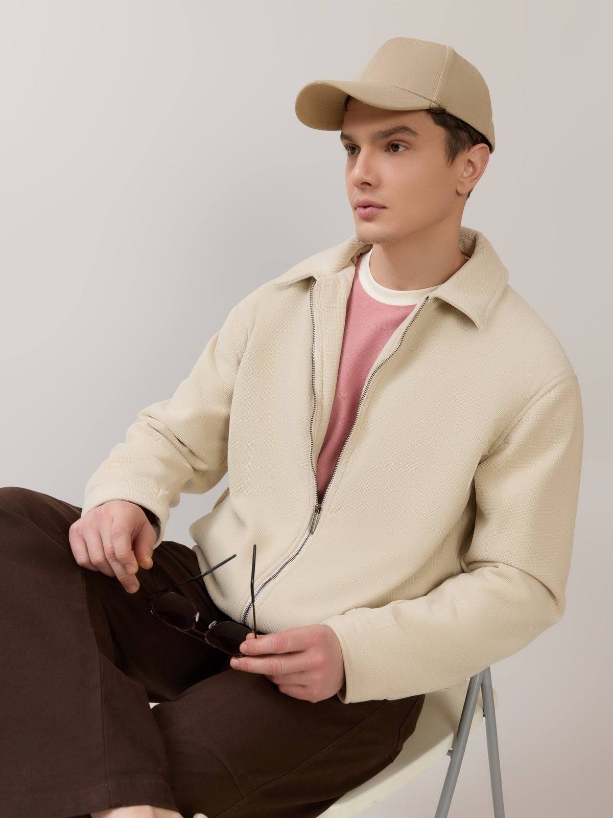 Petal - Relaxed Zip Jacket - Cream - Espanshe