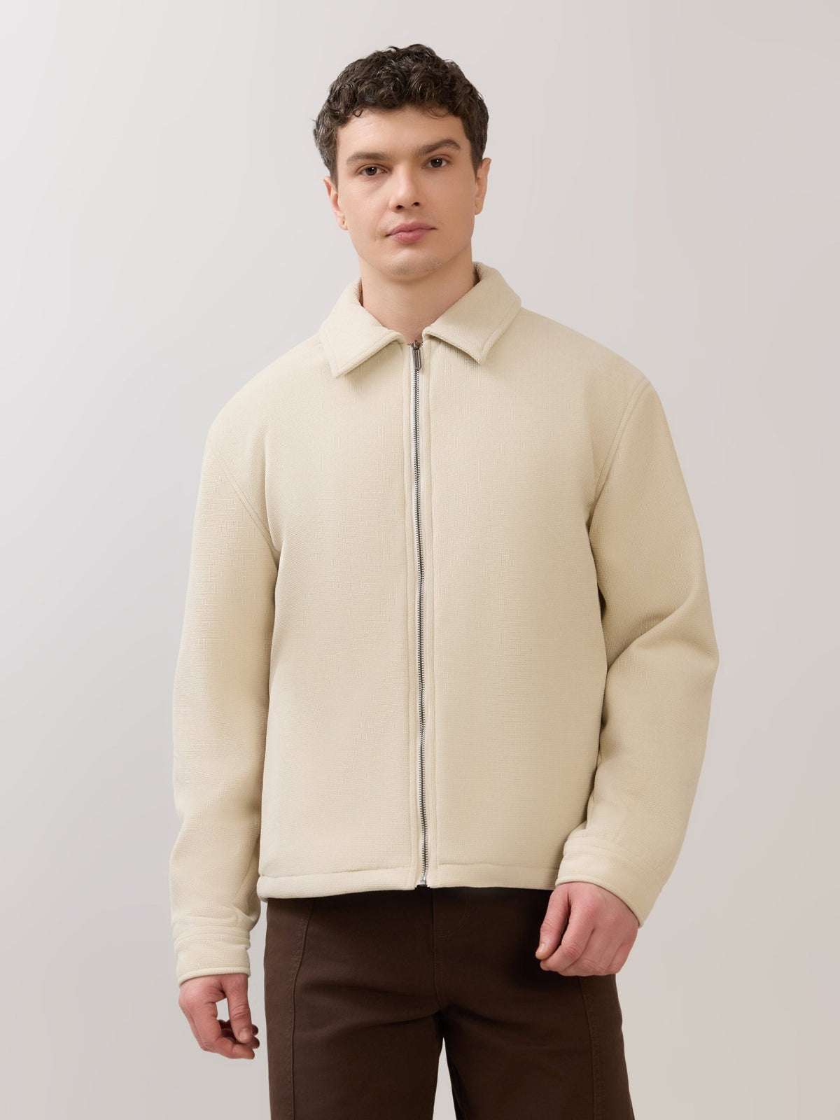Petal - Relaxed Zip Jacket - Cream - Espanshe