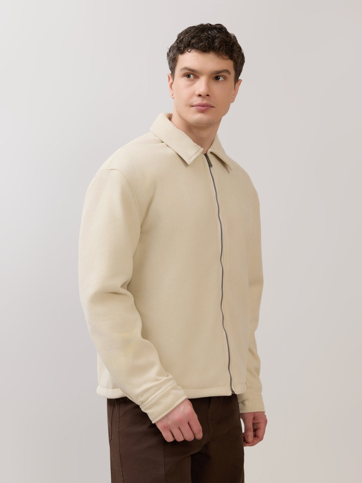 Petal - Relaxed Zip Jacket - Cream - Espanshe