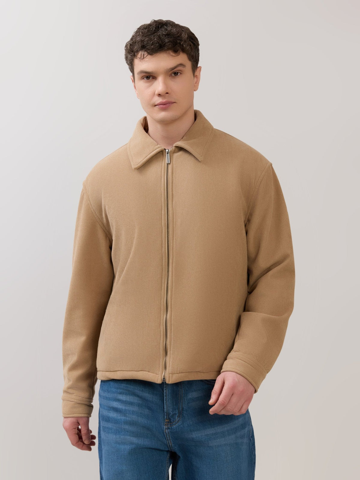 Petal - Relaxed Zip Jacket - Light Brown - Espanshe