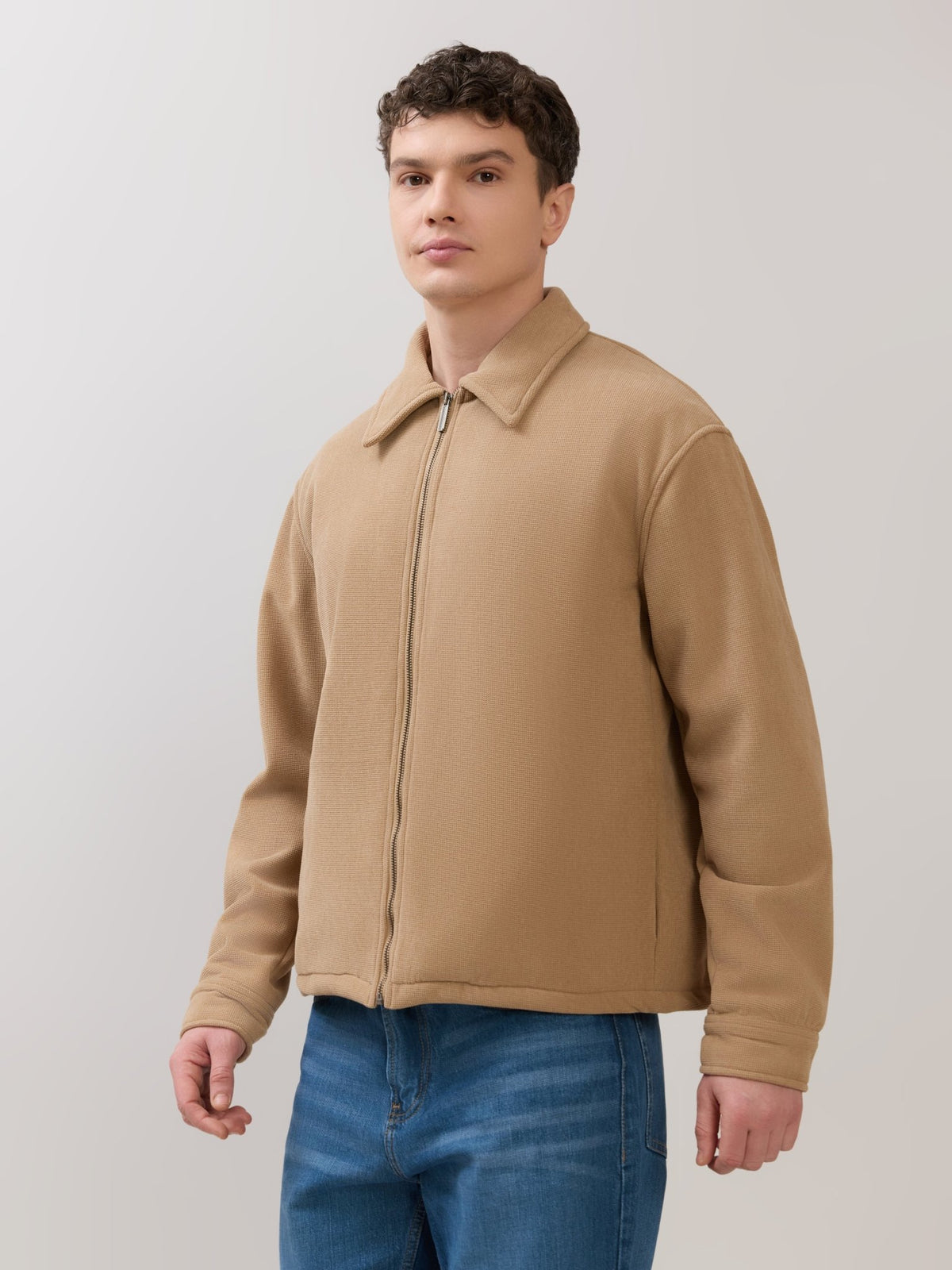Petal - Relaxed Zip Jacket - Light Brown - Espanshe
