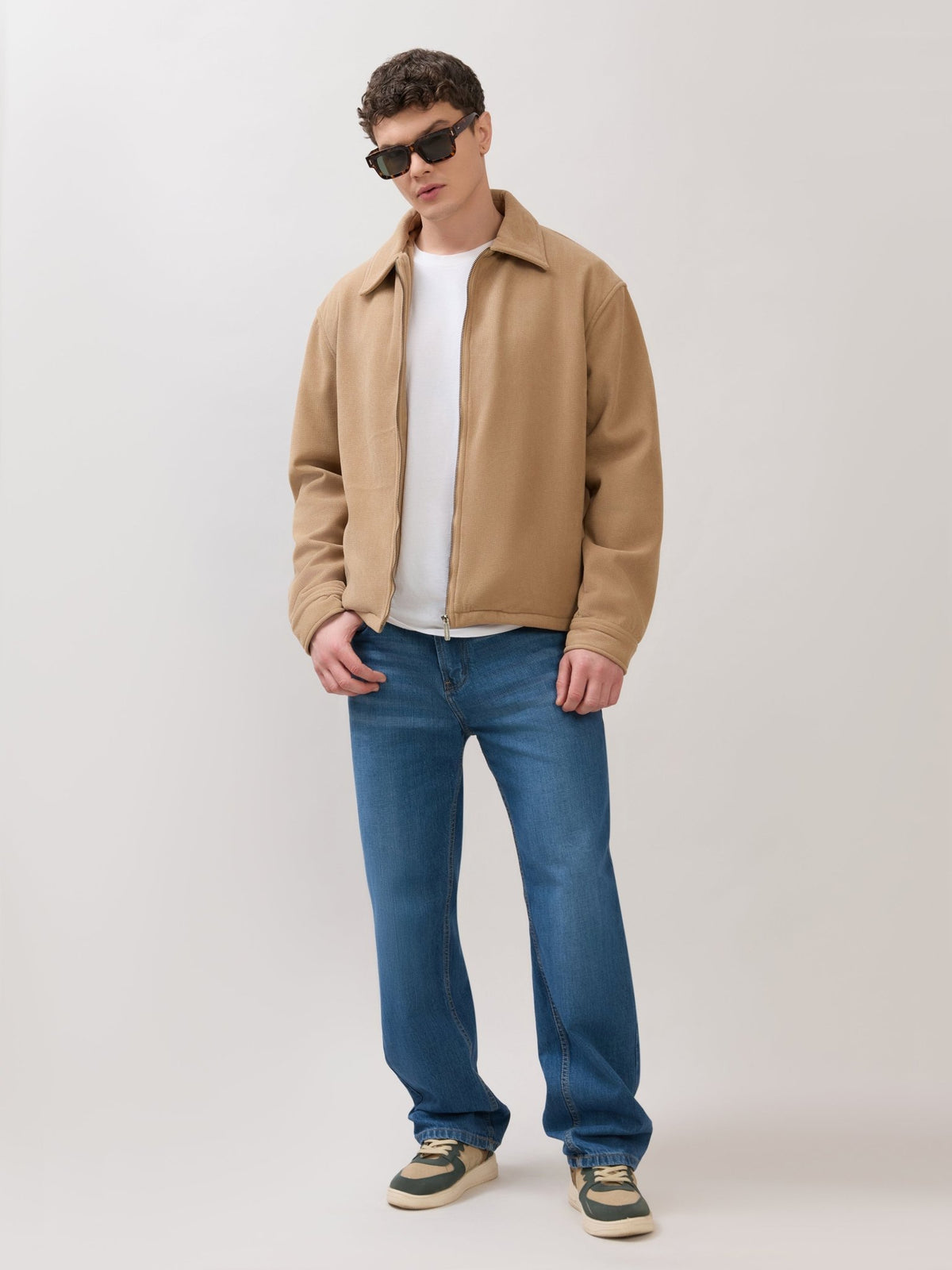 Petal - Relaxed Zip Jacket - Light Brown - Espanshe