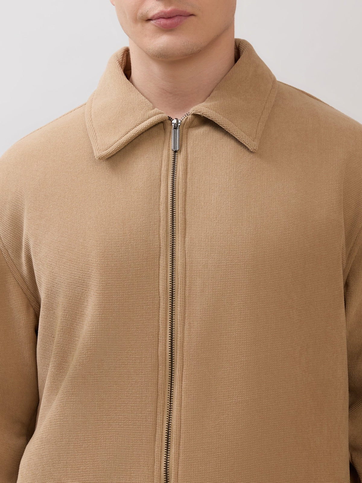 Petal - Relaxed Zip Jacket - Light Brown - Espanshe