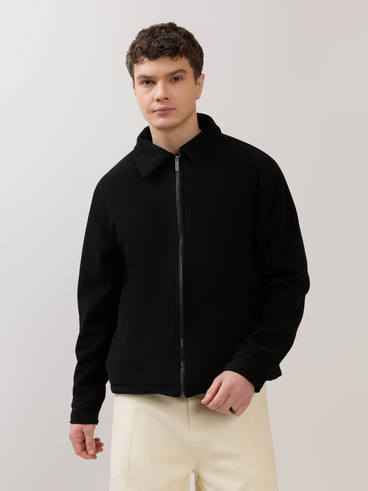 Petal - Relaxed Zip Jacket - Black - Espanshe