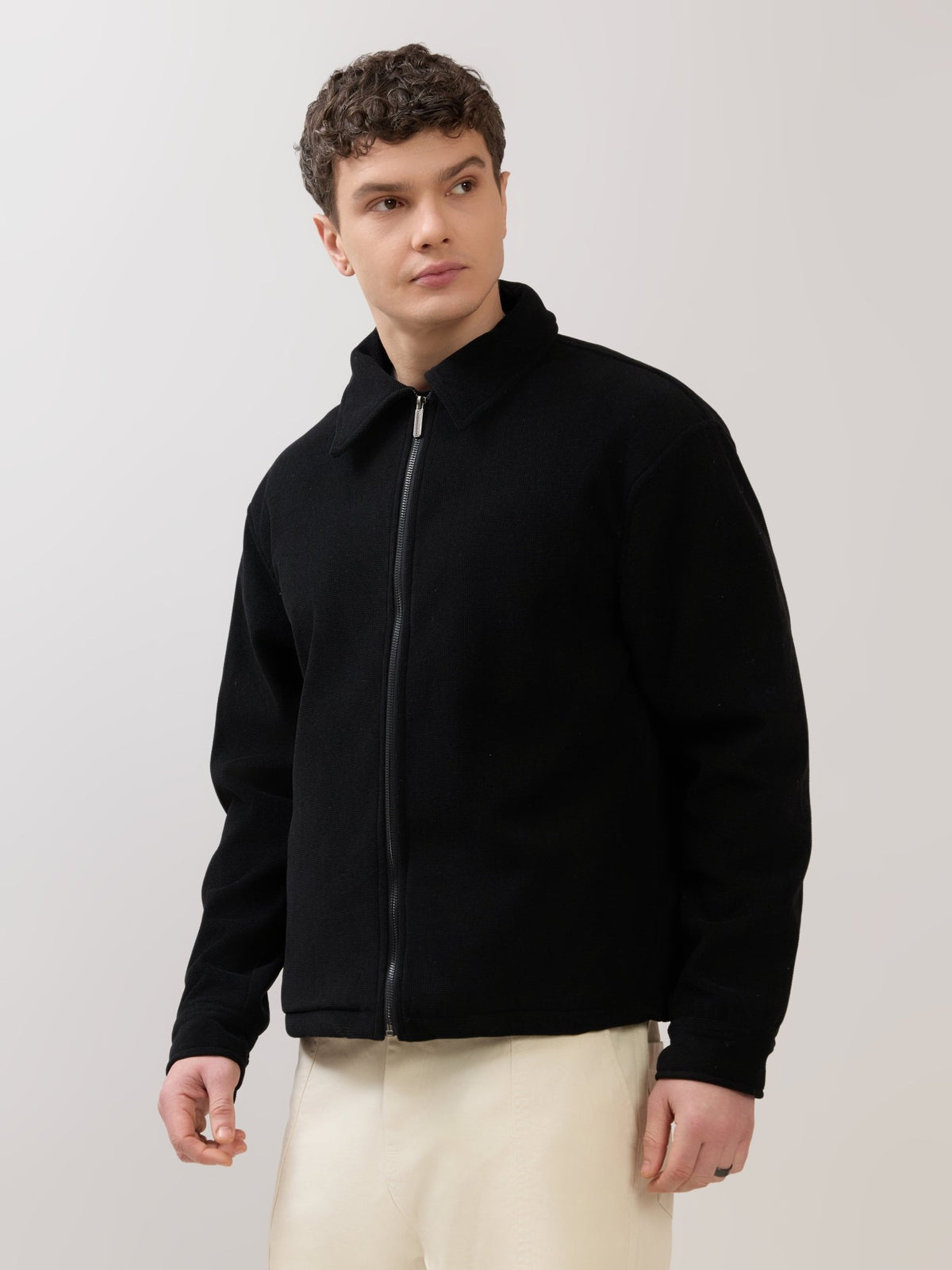 Petal - Relaxed Zip Jacket - Black - Espanshe