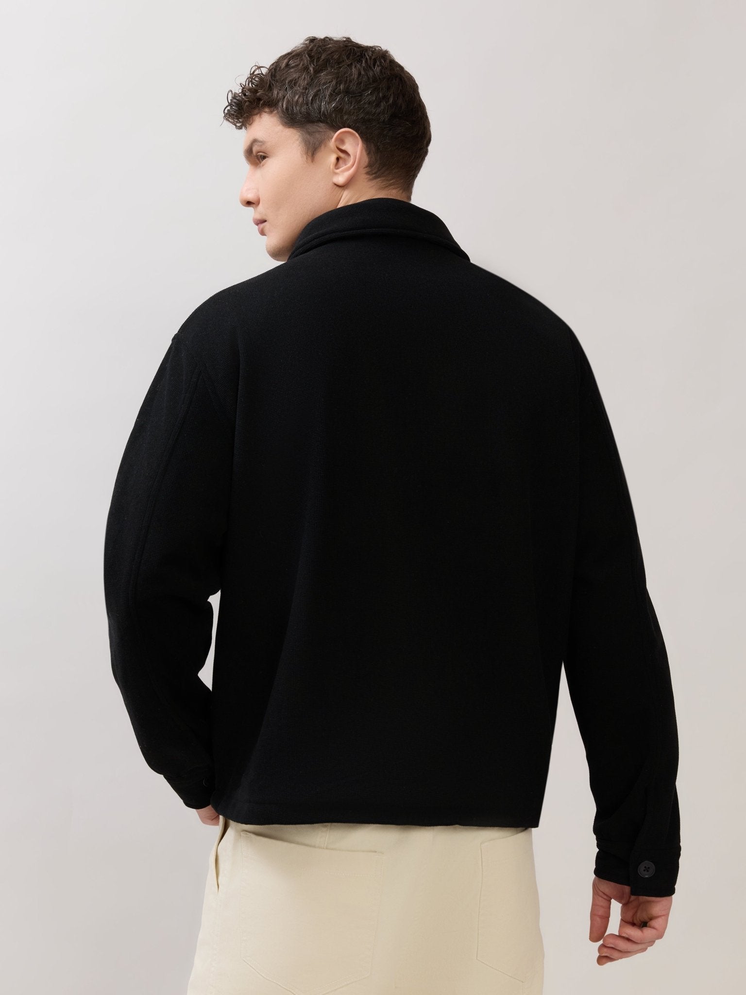 Petal - Relaxed Zip Jacket - Black - Espanshe
