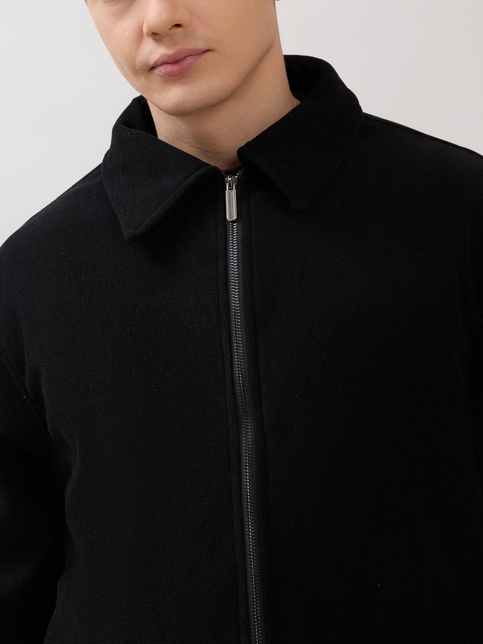 Petal - Relaxed Zip Jacket - Black - Espanshe