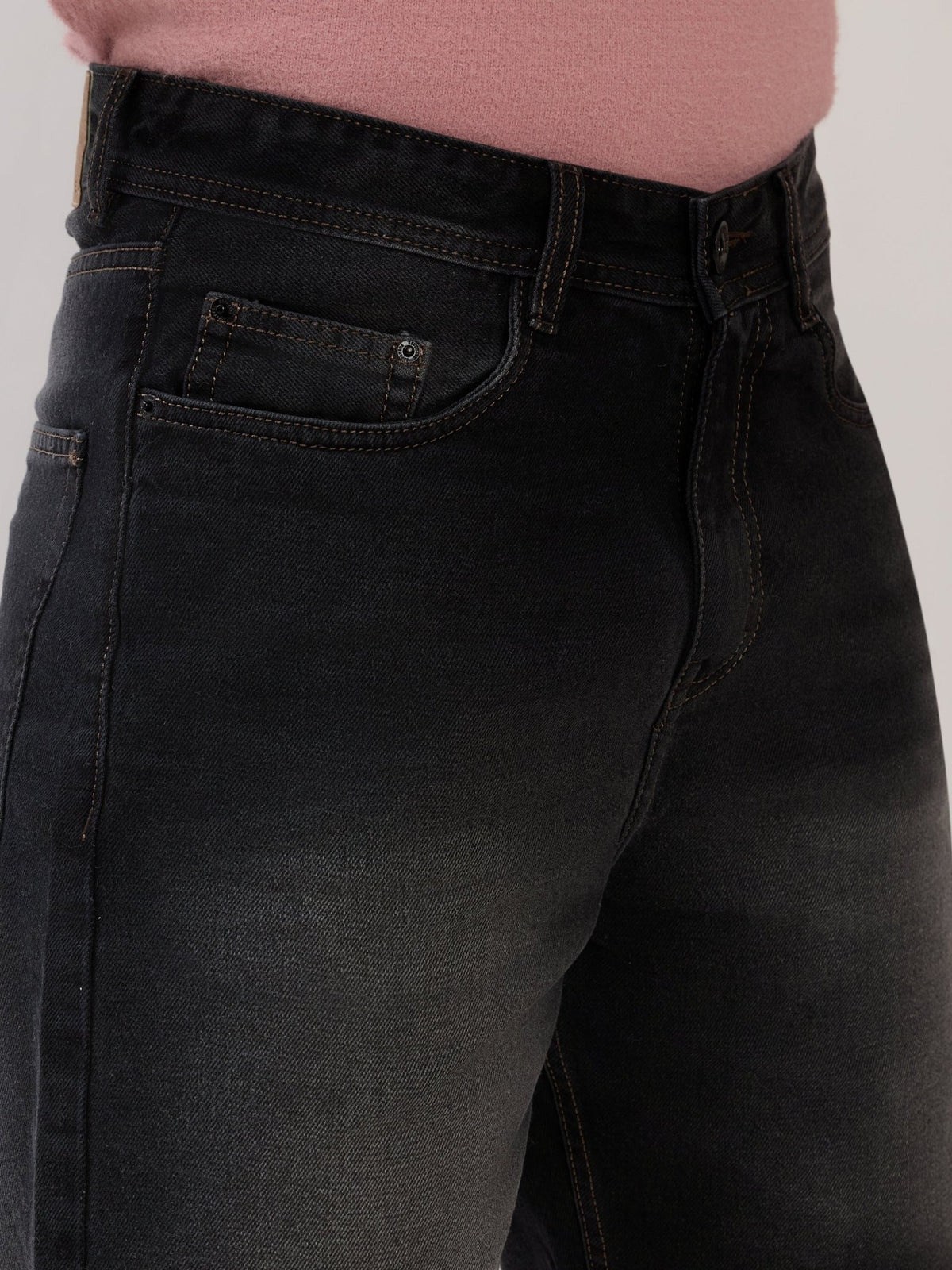 Wax - Relaxed Fit Denim Shorts - Black Shade - Espanshe